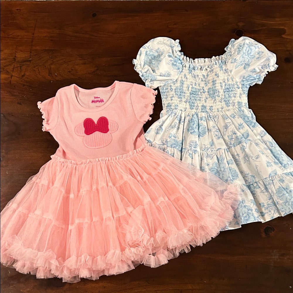 Pink and Blue Kids Dress Set 3T